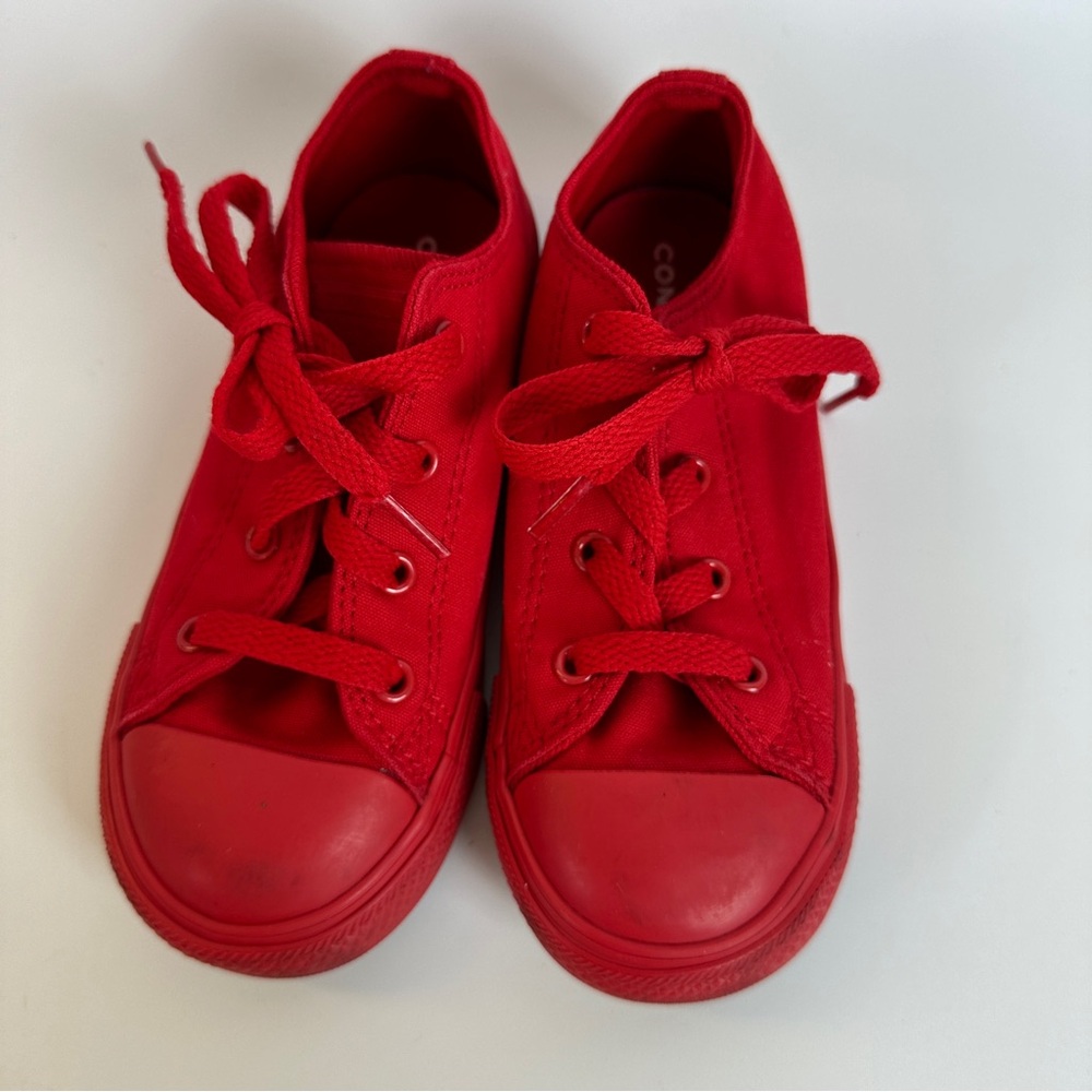 Converse Kids Red Sneakers - Picture 2 of 6